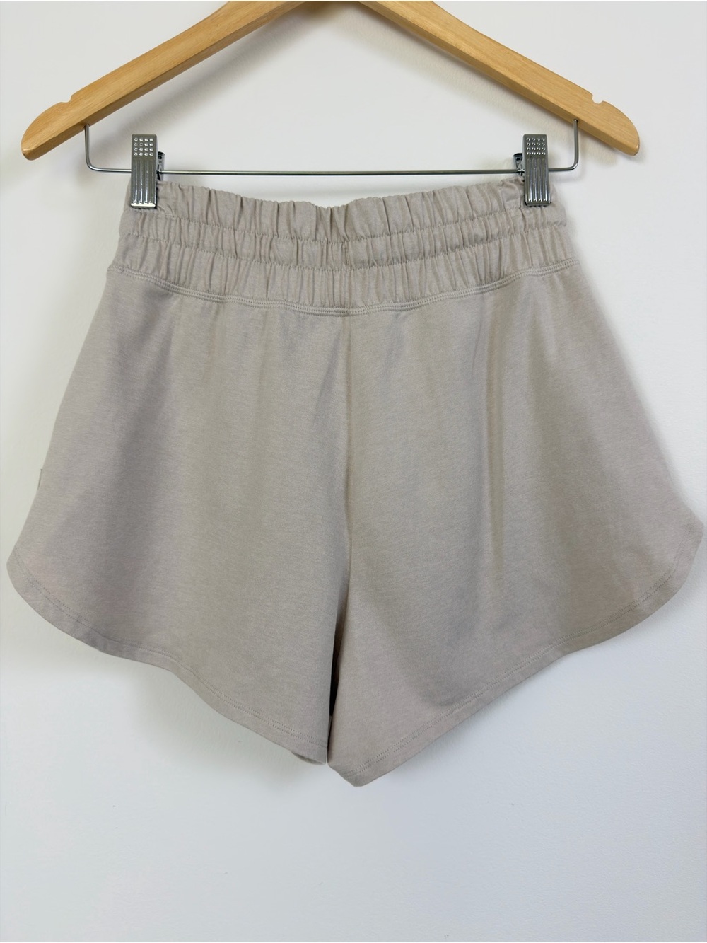 Vuori Women's Athletic Shorts in Light Taupe - Picture 3 of 8